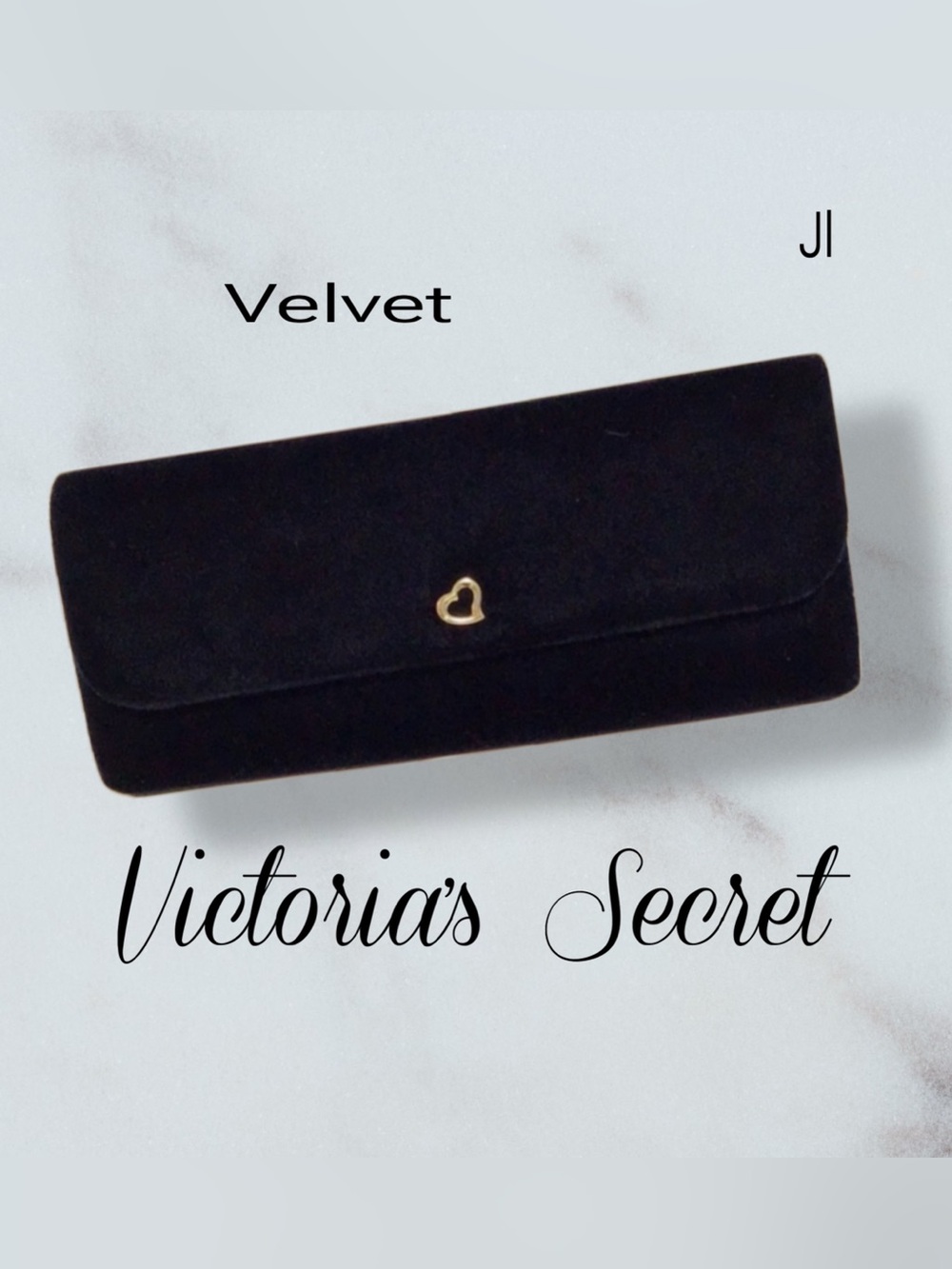 VICTORIAS SECRET Black Velvet Clutch NEW